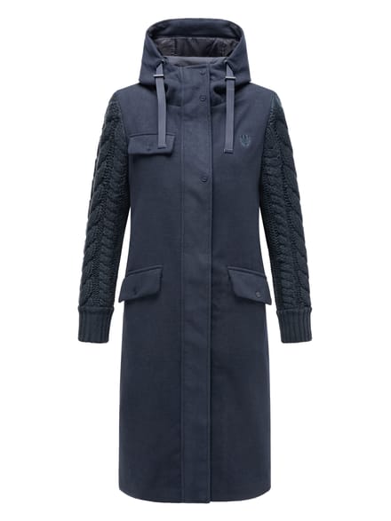 Navahoo Knit Babe dames wintermantel met gebreide mouwen