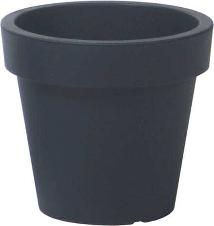 Prosperplast Bloempot Basic - kunststof - antraciet - D14 x H12 cm - buiten/tuin