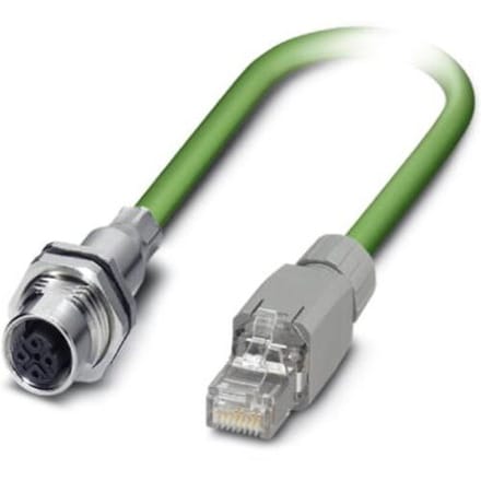 Phoenix Contact 1404368 M12 / RJ45 Netwerkkabel, patchkabel CAT 5e SF/UTP 1.00 m Groen 1 stuk(s)