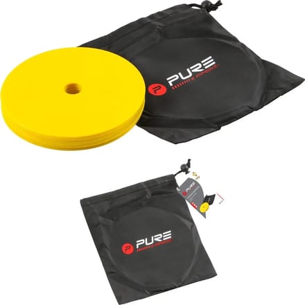 Pure2Improve - veldmarkering - flat marker set - geel - 10 stuks - Ø15,5 cm