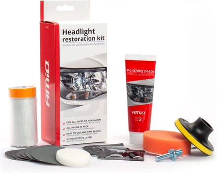 AMiO Koplamp Polijstkit Restauratie Set - Herstel de Glans van Vergrijsde Koplampen