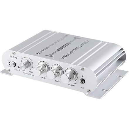 Mini Digitale Hi-Fi Eindversterker 2.1CH Subwoofer Stereo Audio Speler Auto Motorfiets Thuis Stroom zilver