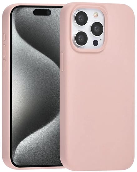 TUNIQ telefoonhoesje voor Apple iPhone 15 Pro Max - Siliconen backcover - Roze