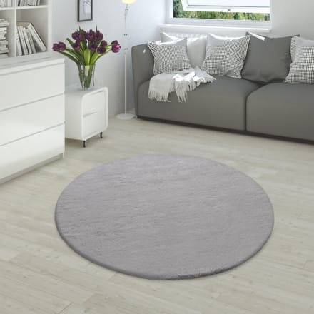 Vachtkleed Fluffy grijs  200 cm rond