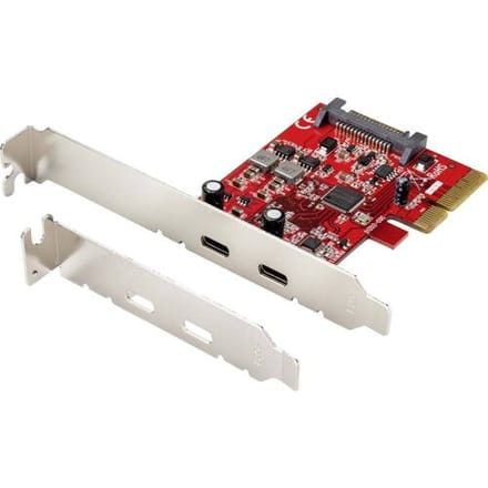 Renkforce RF-4599664 2 poorten USB 3.1 Gen 2-controllerkaart USB-C 3.1 Gen 2 PCIe