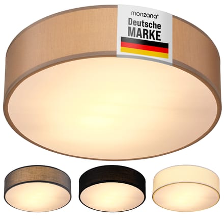 Monzana Plafondlamp - 40W Rond 38cm Fitting E27 - Taupe