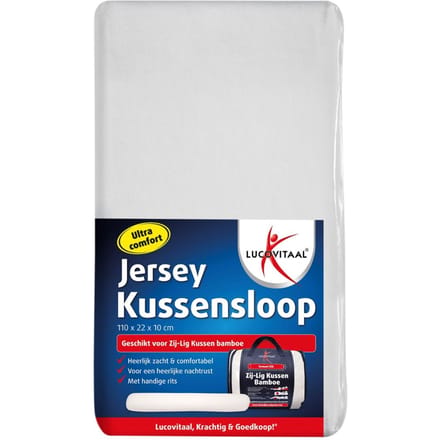 Lucovitaal Kussensloop Jersey Zij-ligkussen 110 x 22 x 10 cm