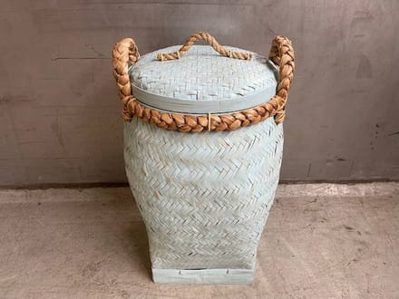 Opberger - mand bamboe - 42 cm rond - 60 cm hoog