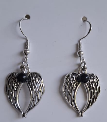 Oorbellen "Onyx" Engelenvleugels
