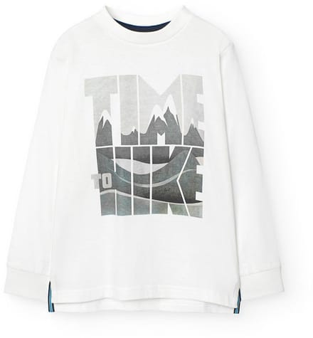 Boboli Knit T-shirt Met Lange Mouwen Wit 5 Years Jongen