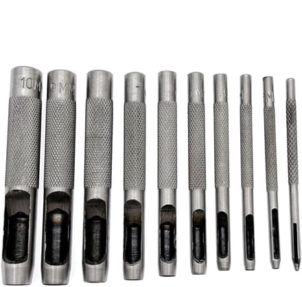 Dailygoody - Ronde Stalen Holle Ponsset - Lederen Perforator - 10