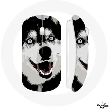 Souris Sans Fil Husky de Sibérie Yeux Bleus