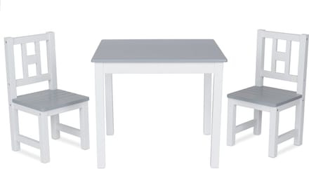 ib style® Luca Kinderzitgroep - Kindertafel - 2 Stoelen - Speeltafel - Wit-Grijs