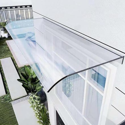 Terrasoverkapping Luifel - Regenscherm Deur - Bescherming Buitenruimte - UV- en Slagvast Polycarbonaat - 40x200 cm - Transparant