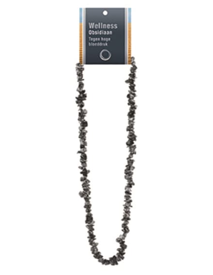 Obsidiaan sneeuwvlok splitketting + kaart