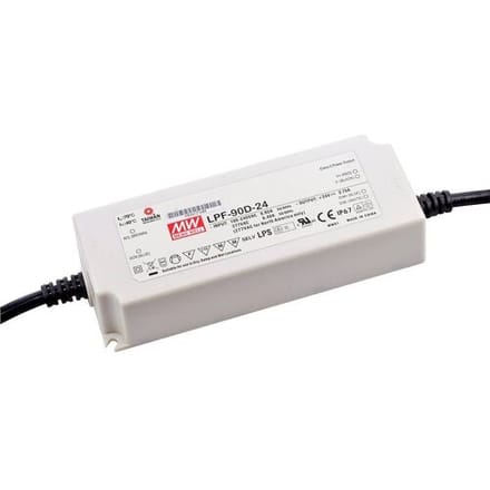 MEAN WELL LPF-90D-24 LED-driver, LED-transformator Constante spanning, Constante stroomsterkte 90 W 3.75 A 14.4 - 24 V/DC Dimbaar, PFC-schakeling,
