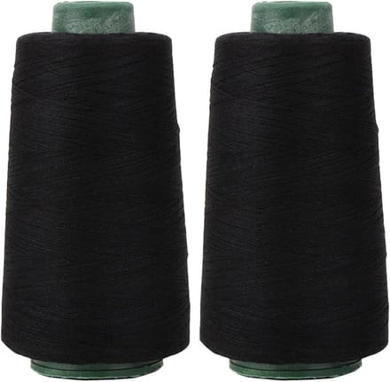 Naaimachine Garen - Polyester Draad - Kleding Maken - 2 Spoelen 2200m - 11 x 5.5 cm - Zwart