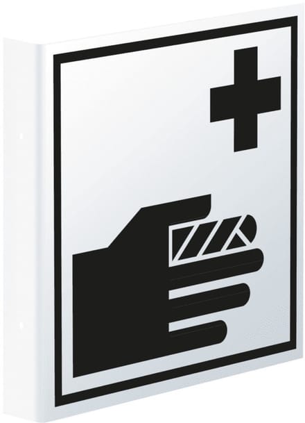 Haaks bord verbandkoffer - kunststof - 150 x 150 mm