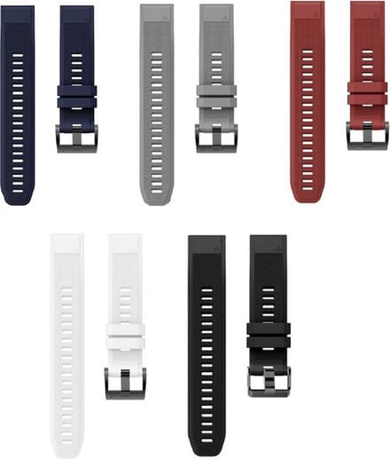 5 Pack Siliconen Bandjes - Quickfit 26mm - Geschikt voor Garmin Fenix 7X - 6X - 5X
