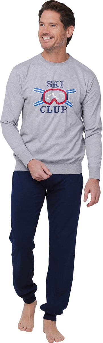 Pastunette - Pyjama - Aspen Ski - Katoen/Polyester - Grijs/Blauw - Maat M