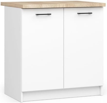 Keukenkast met Deuren en Werkblad - 80 cm Breed, 85 cm Hoog - Functioneel Keukenmeubel