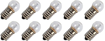 Signaallamp E14 6V 3W - 500 mAh - 10 stuks - G18 Gloeilamp Ø18mm - 35mm - 2500K - Dimbaar