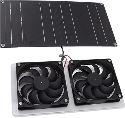 Dailygoods - Zonnepaneelventilatorkit met Dubbele Uitlaatventilatoren