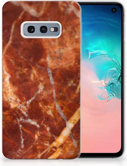 Samsung Galaxy S10e TPU Siliconen Hoesje Marmer Bruin