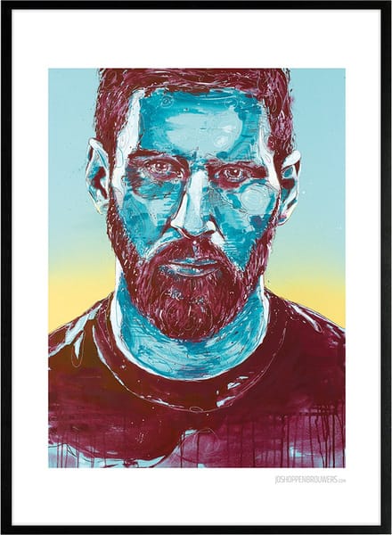 Lionel Messi print 51x71 cm *ingelijst & gesigneerd