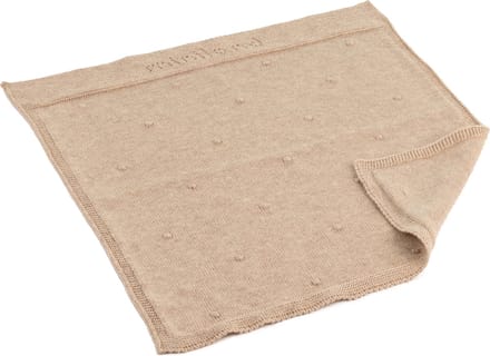 ML Poppen: GEBREID DEKENTJE TERRA 20x20cm, eco en gerecycleerd, beige, 3+