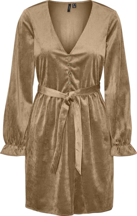 VERO MODA - VMLINDA L/S BUTTON SHORT DRESS WVN EXP - Dames - Mini jurken