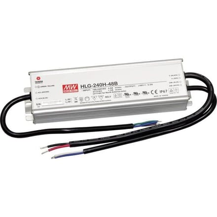 MEAN WELL HLG-240H-48B LED-driver, LED-transformator Constante spanning, Constante stroomsterkte 240 W 5 A 24 - 48 V/DC Dimbaar, PFC-schakeling,