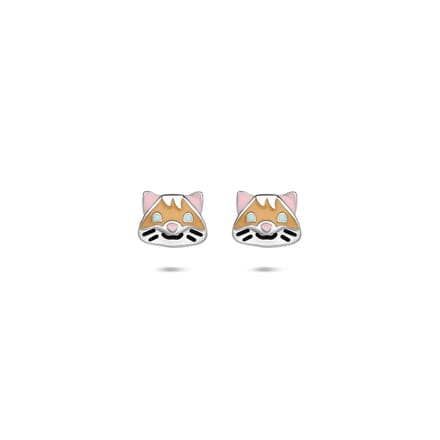 Zilveren gerhodineerde oorknoppen emaille hamster 8 mm - 1341282