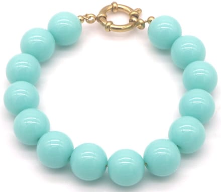 RVS kralen armband 18 cm – blauw – dames