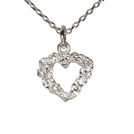 AuBor ®. Hanger. Zilver. Hartvormig kruiend ijs. Klein