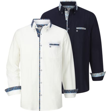 Babista herren Overhemden, Set Van 2 - 37/38 - wit - Plus Size