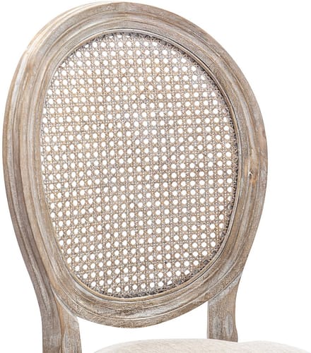 Vente-unique Set van 2 stoelen - Riet, stof en heveahout - Beige - ANTOINETTE