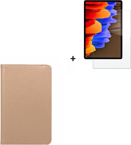 Samsung Galaxy Tab A7 2022 hoesje - 10.4 inch - Samsung Tab A7 2022Screenprotector - Samsung Tab A7 2020 hoesje Goud + Screenprotector