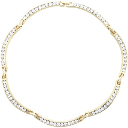 Behave - Goudkleurige Schakelketting met Stenen - 43 cm