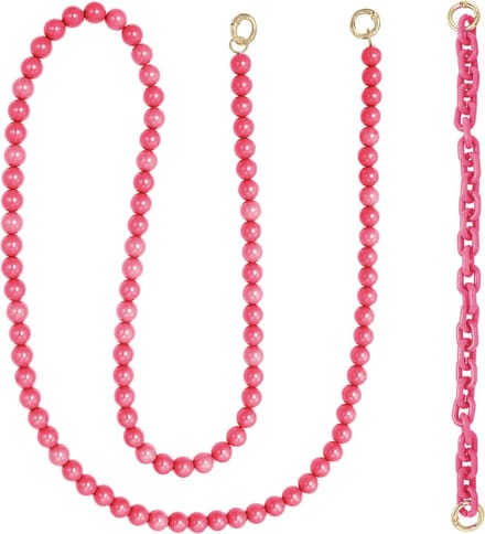 Yehwang telefoon snoer - Ketting - Roze - Kralen koort