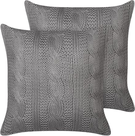 CONSTYLIS - Sierkussen set van 2 - Donkergrijs - 45 x 45 cm - Katoen