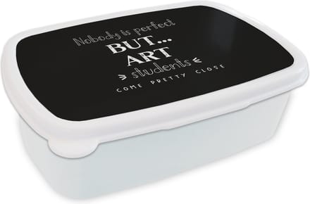 Broodtrommel Wit - Lunchbox - Brooddoos - Kunst - Quotes - Studeren - Studenten - 18x12x6 cm - Volwassenen