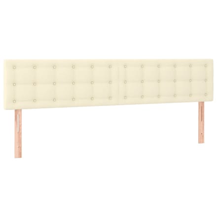 vidaXL - Hoofdborden - 180x5x78/88 - cm - kunstleer - crèmekleurig