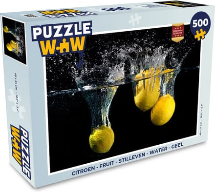 Puzzel Citroen - Fruit - Stilleven - Water - Geel - Legpuzzel - Puzzel 500 stukjes