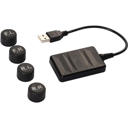USB TPMS Bandenspanningsmeter voor Android Navigatie Bandenspanningsbewaking Alarm with four external sensors gray