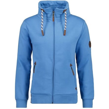 Ragman Vest High Neck Drawstring Sweat Cardigan Zip Duivenblauw / male