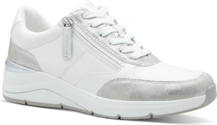 Jana Dames Sneaker - 23777-191 Wit/Zilver - Wijdte H - Maat 38