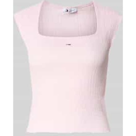 slim fit top met ruche