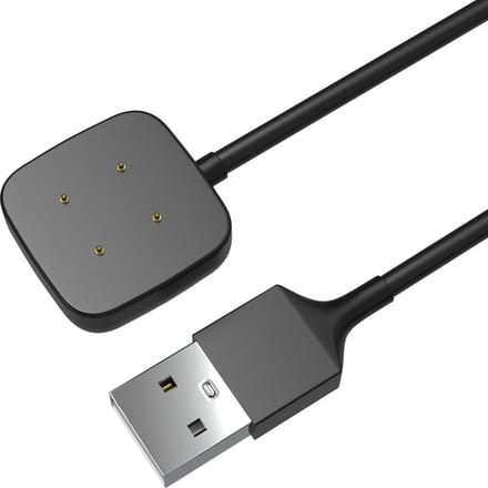 Compatibel met Fitbit Versa 3 / Versa 4 / Sense / Sense 2 connected horloge. 1 kabellengte Zwart lengte 1 m