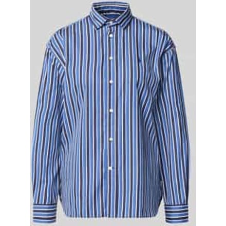 relaxed fit overhemdblouse van puur katoen met logostitching